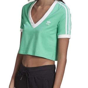 Adidas Adicolor Classics Cropped Tee Green mint new size s small nwot